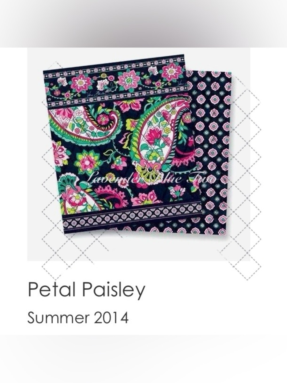 VERA BRADLEY Petal Paisley 2015 XL Huge Tote Navy Pink Floral Lightweight - Picture 10 of 10